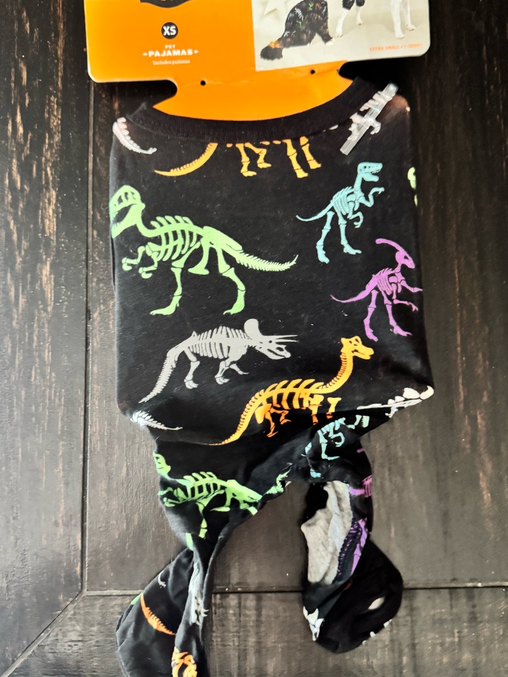 NWT! Hyde and Eek! Boutique Pet skeleton dinosaur pattern pajama size XS onesie
